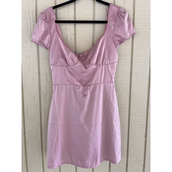 Satin Blush Mini Dress - Picture 2 of 4